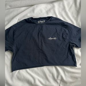 Alphalete cropped t size small, navy blue